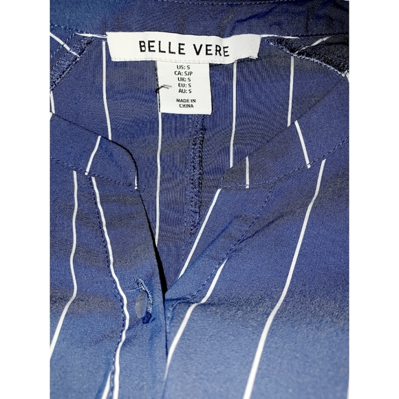 Anthropologie Belle Vere Pleated Striped Blouse - Picture 14 of 16